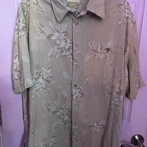 Kona Sol Men's Casual Button-Down Shirt in Taupe Floral